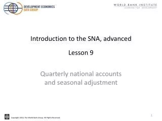 Introduction to the SNA, advanced Lesson 9