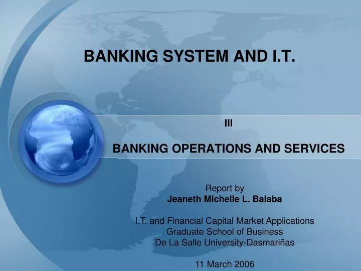 banking system and i t