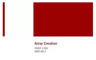 Array Creation