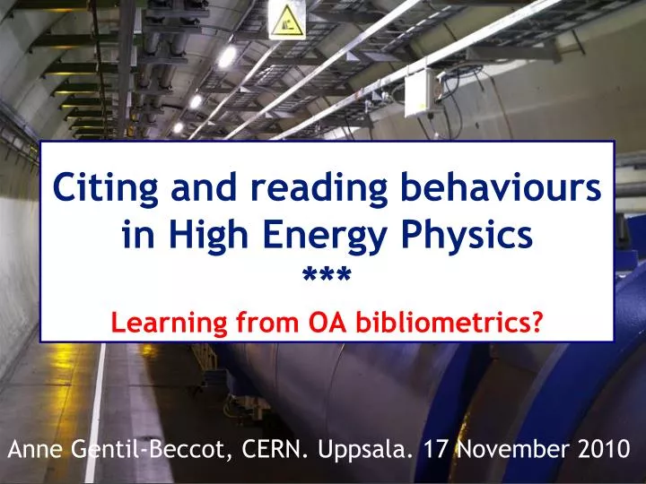 citing and reading behaviours in high energy physics learning from oa bibliometrics