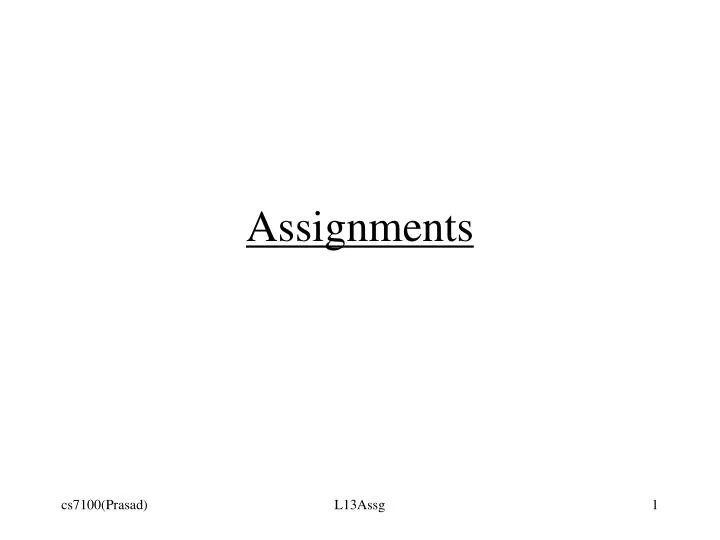 assignments