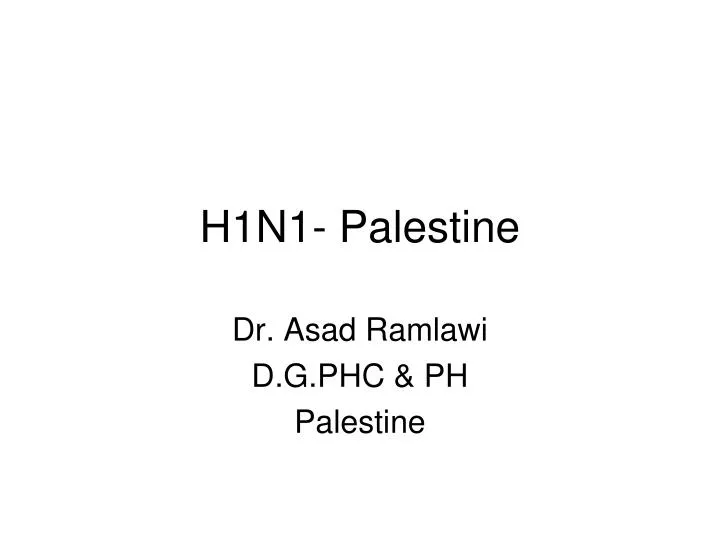 h1n1 palestine