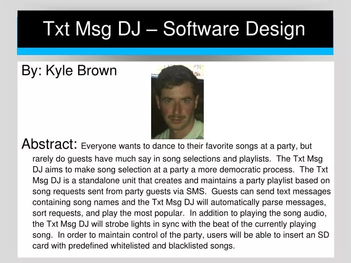 txt msg dj software design