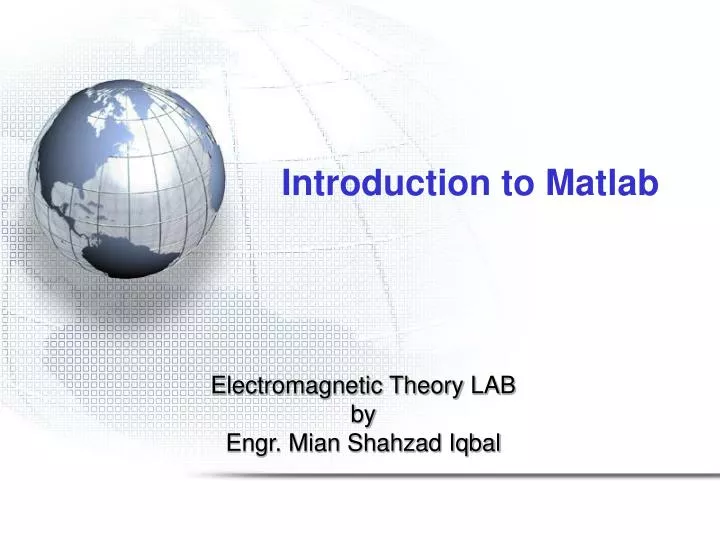 introduction to matlab