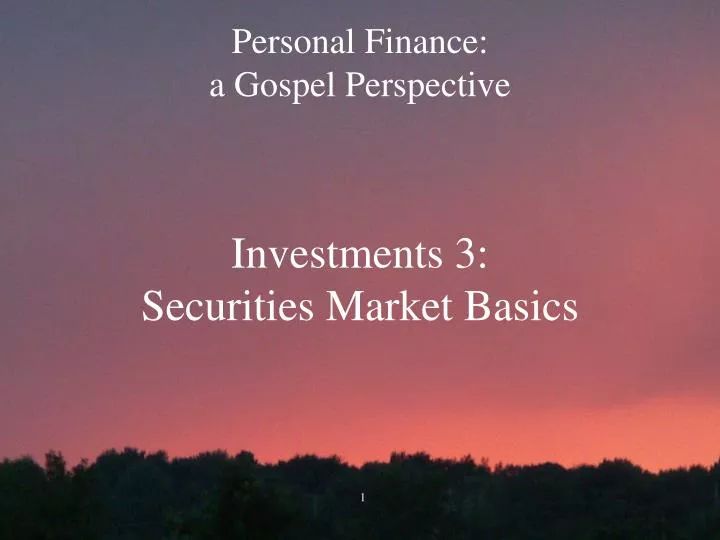 personal finance a gospel perspective