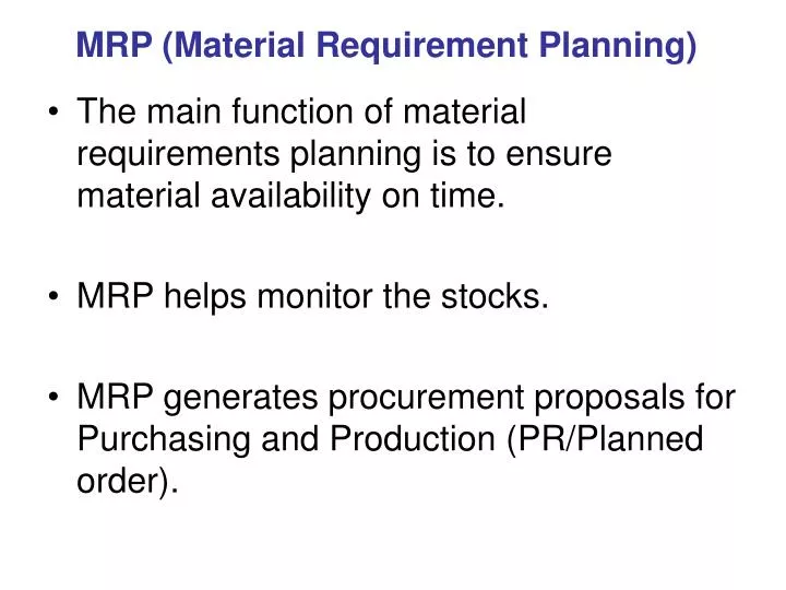 mrp material requirement planning