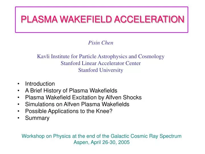 plasma wakefield acceleration
