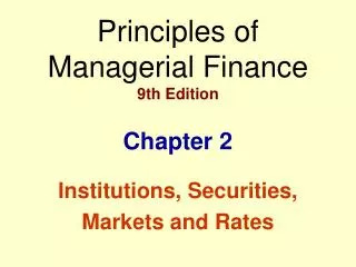 Principles of Managerial Finance 9th Edition