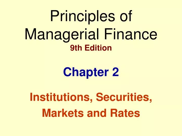 principles of managerial finance 9th edition