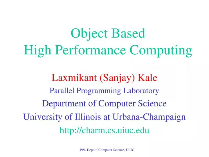 object based high performance computing
