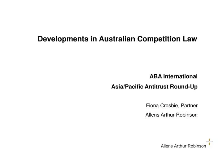 developments in australian competition law