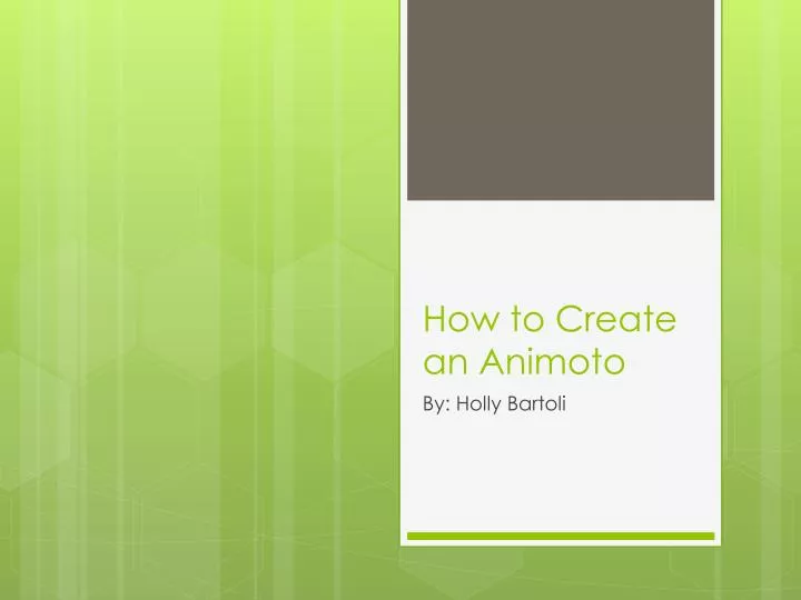 how to create an animoto