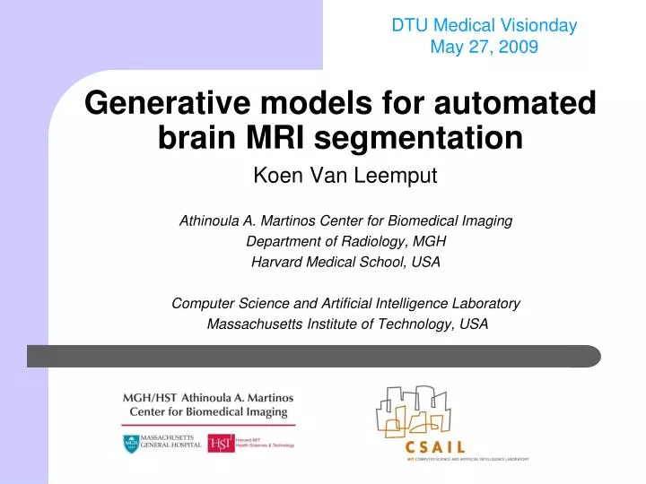 generative models for automated brain mri segmentation