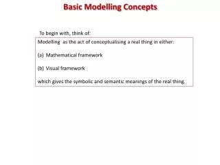 Basic Modelling Concepts