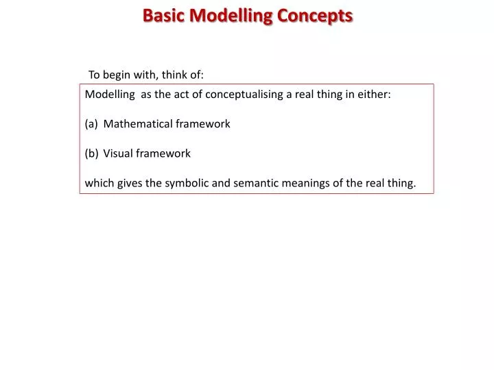 basic modelling concepts