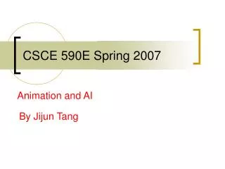 CSCE 590E Spring 2007