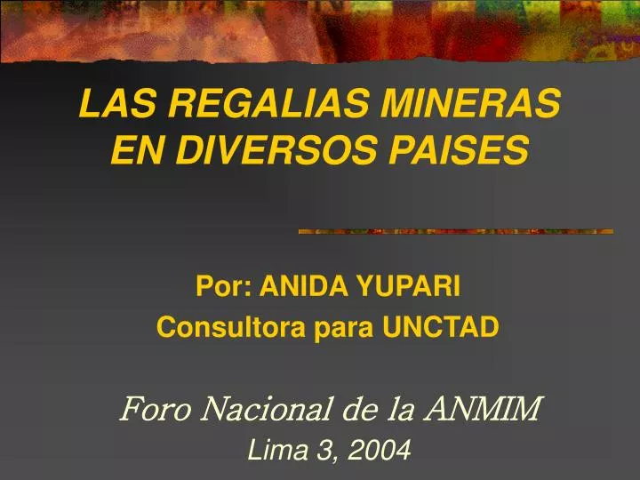 las regalias mineras en diversos paises