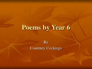 Poems by Year 6