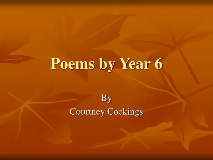 poems by year 6