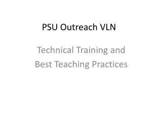 PSU Outreach VLN