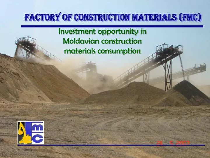 Investment opportunity in Moldavian construction materials consumption