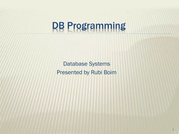 db programming