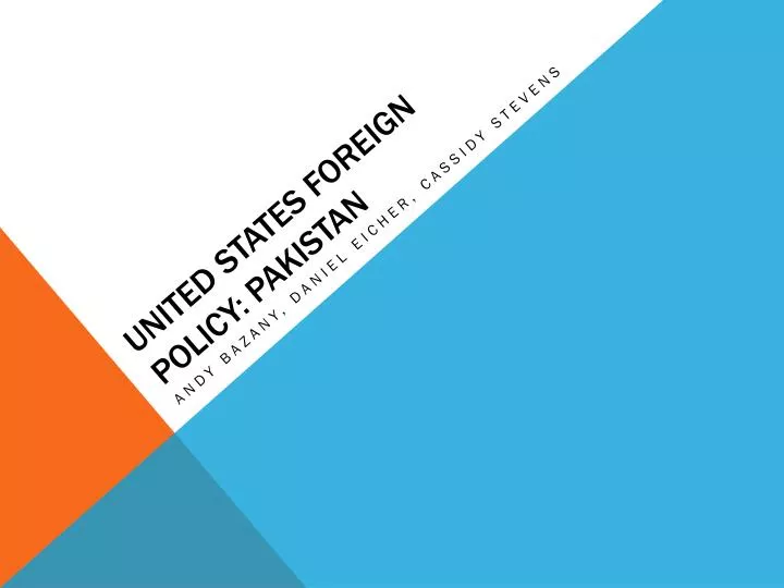 united states foreign policy pakistan