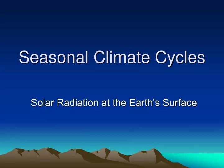 seasonal climate cycles