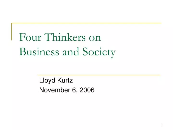 four thinkers on business and society