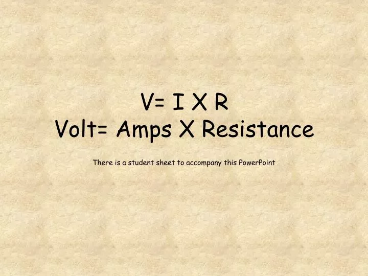 v i x r volt amps x resistance