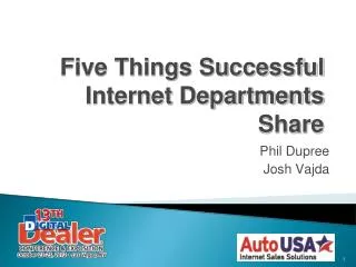 Five Things Successful Internet Departments Share