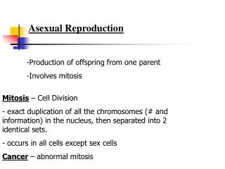 Asexual Reproduction