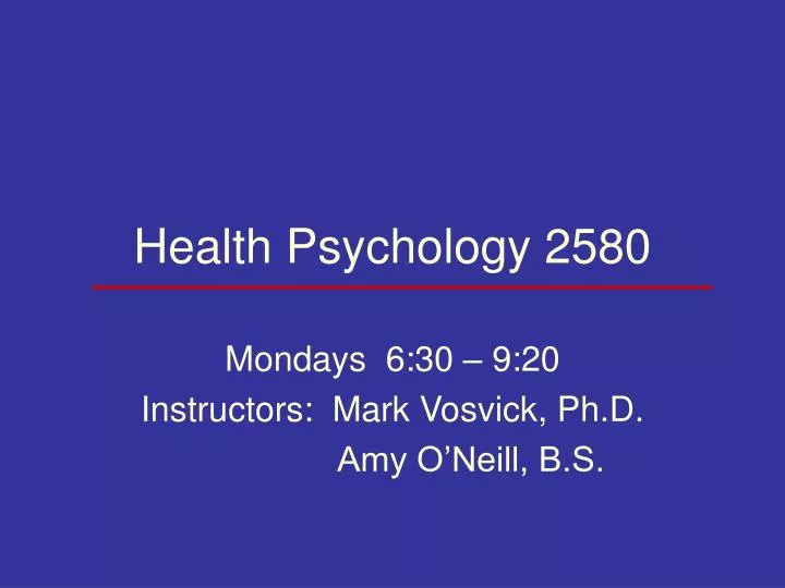health psychology 2580