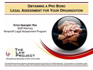 Obtaining a Pro Bono Legal Assessment for Your Organization