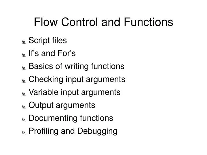 flow control and functions