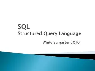 sql structured query language