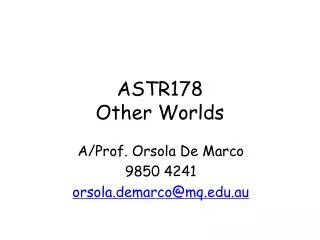 ASTR178 Other Worlds