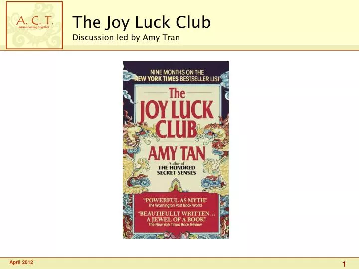 the joy luck club discussion led by amy tran
