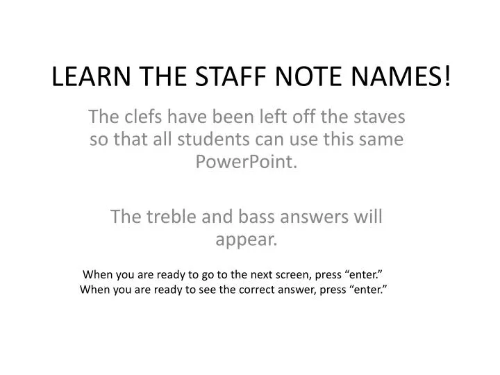 learn the staff note names