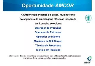 oportunidade amcor