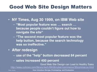 Good Web Site Design Matters