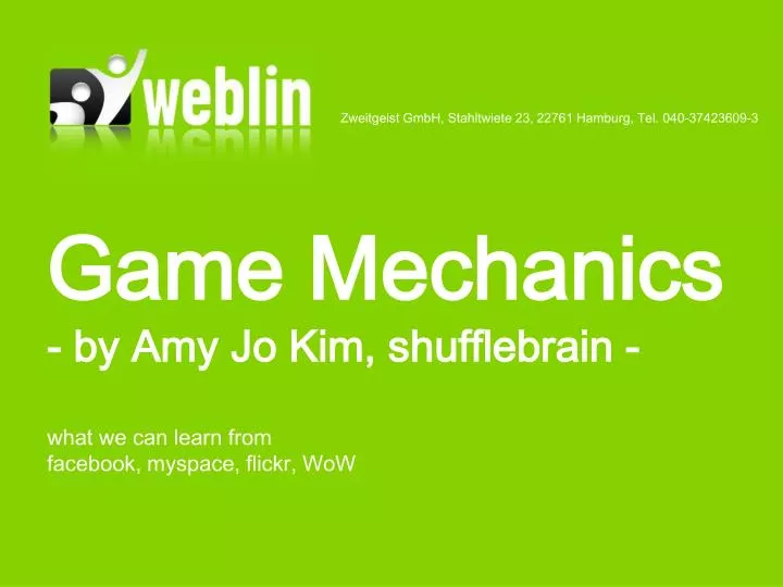 game mechanics by amy jo kim shufflebrain what we can learn from facebook myspace flickr wow