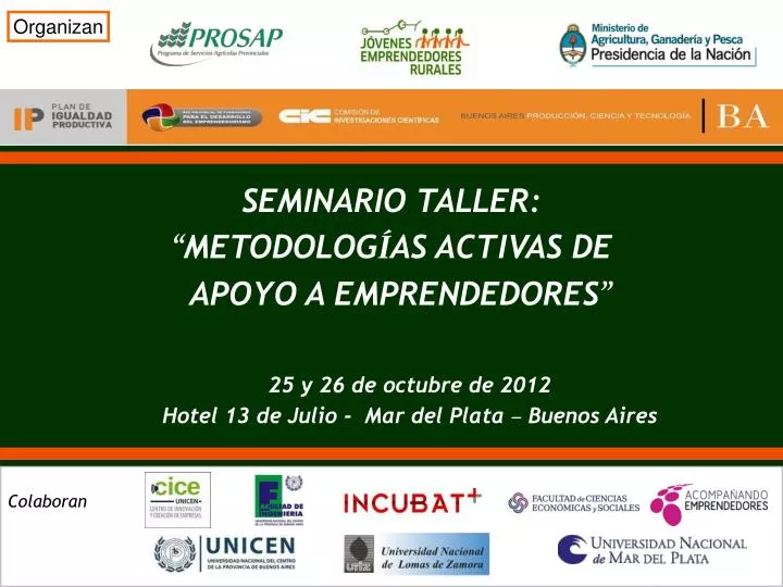 seminario taller metodolog as activas de apoyo a emprendedores