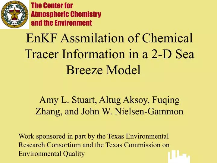 enkf assmilation of chemical tracer information in a 2 d sea breeze model