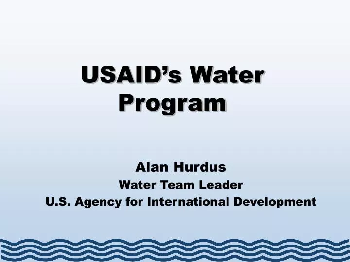 usaid s water program