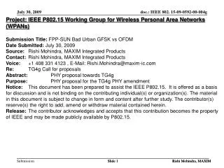 Project: IEEE P802.15 Working Group for Wireless Personal Area Networks (WPANs)