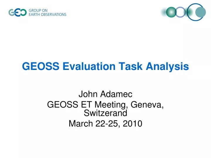geoss evaluation task analysis