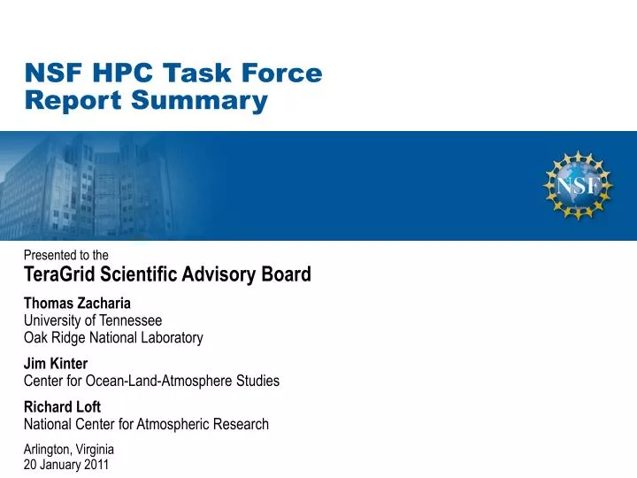 nsf hpc task force report summary