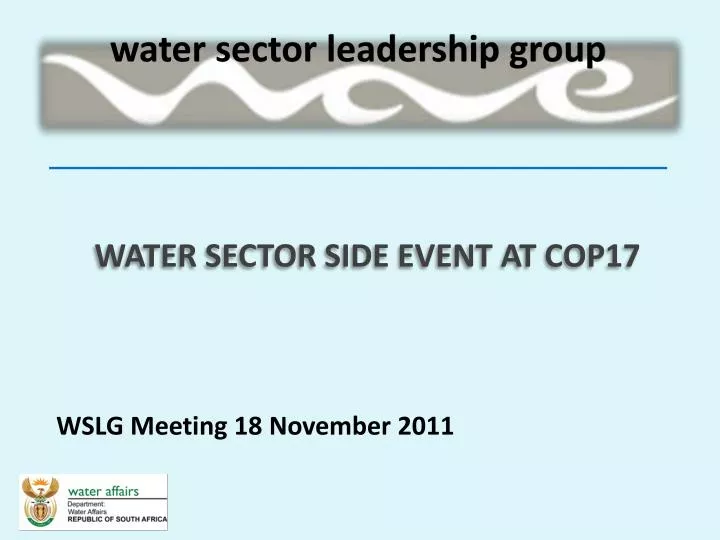 water sector side event at cop17