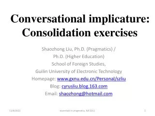 Conversational implicature: Consolidation exercises